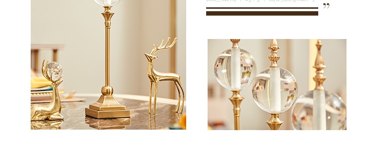 Crystal Ball With Gold Metal Stand Ornament Decoration Modern Fashion Simple Furnishings Home Decor Accessorie Crystal Art Craft