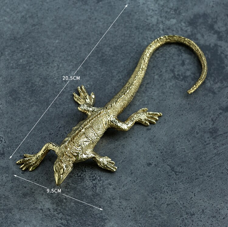 Luxury Gold Reptile Figurines Decoration Home Living Room Table Lizard Chameleon Ornaments Decor Office Desk Brass Crafts Art