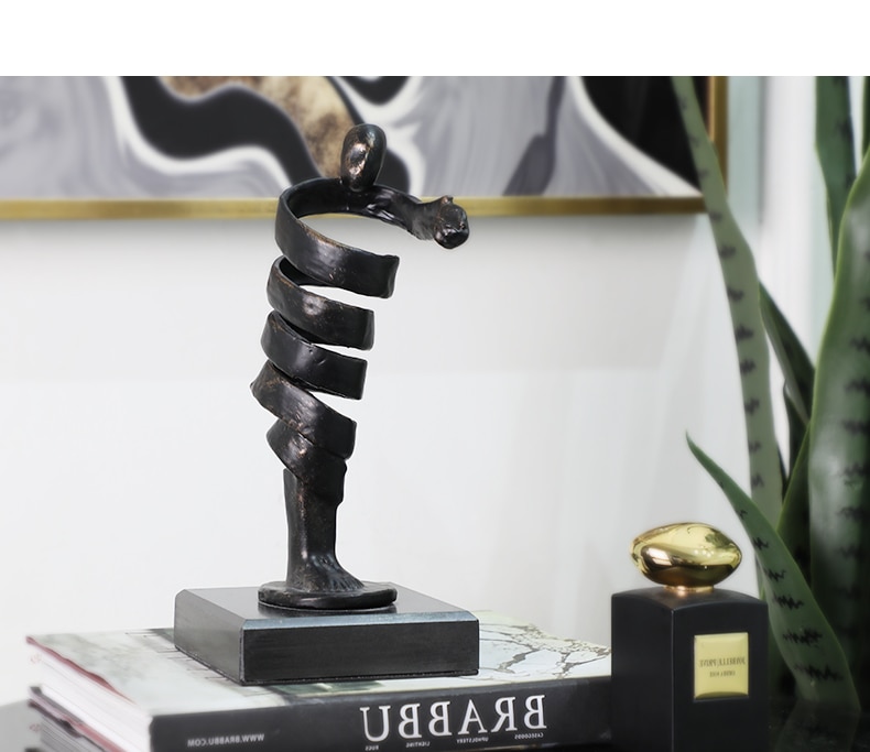 Modern Twisted Abstract Handshake Figures Statue Craft Hoom Accessories Desk Marble Art Sculpture Desktop Layout Ornament