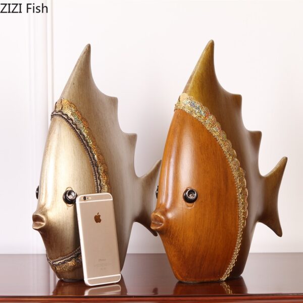 High-end European Ornaments Creative Home Decorations Ceramic Crafts Couple Fish TV Cabinet Ornaments Wedding Gifts اكسسوارات منزلية