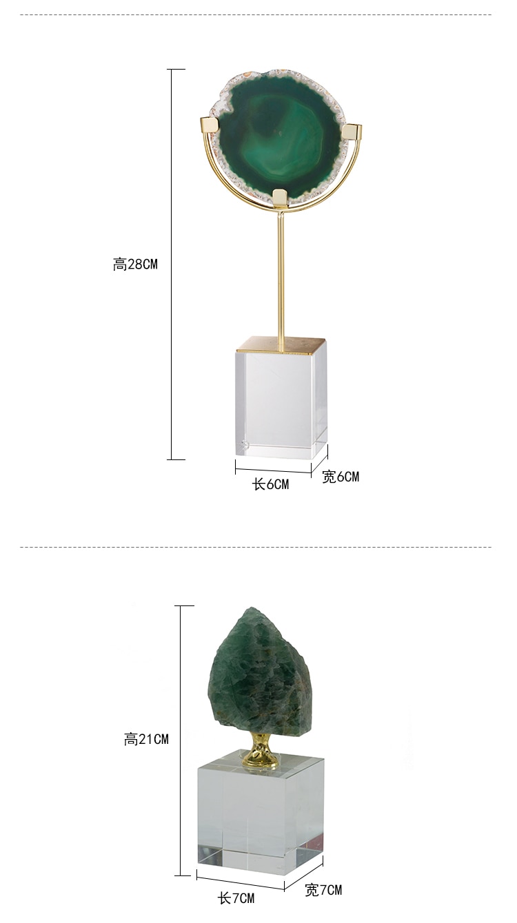 Creative Green Natural Agate Stone Ornaments Home Accessories Living Room Desktop Crystal Decorative New House Statue Gift