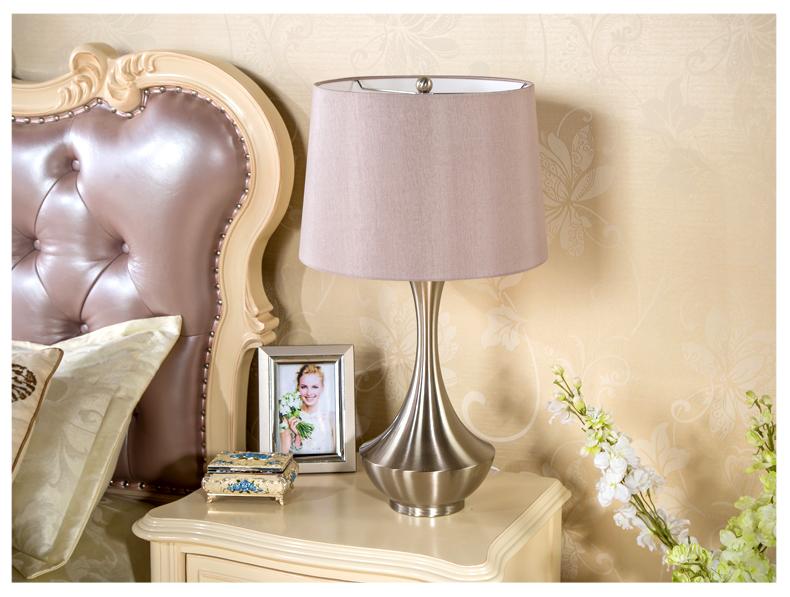 Creative Fashion Bronze Silver Iron Art Fabric Led E27 Table Lamp for Wedding Decor Bedroom Bedside Living Room tiffanylampe