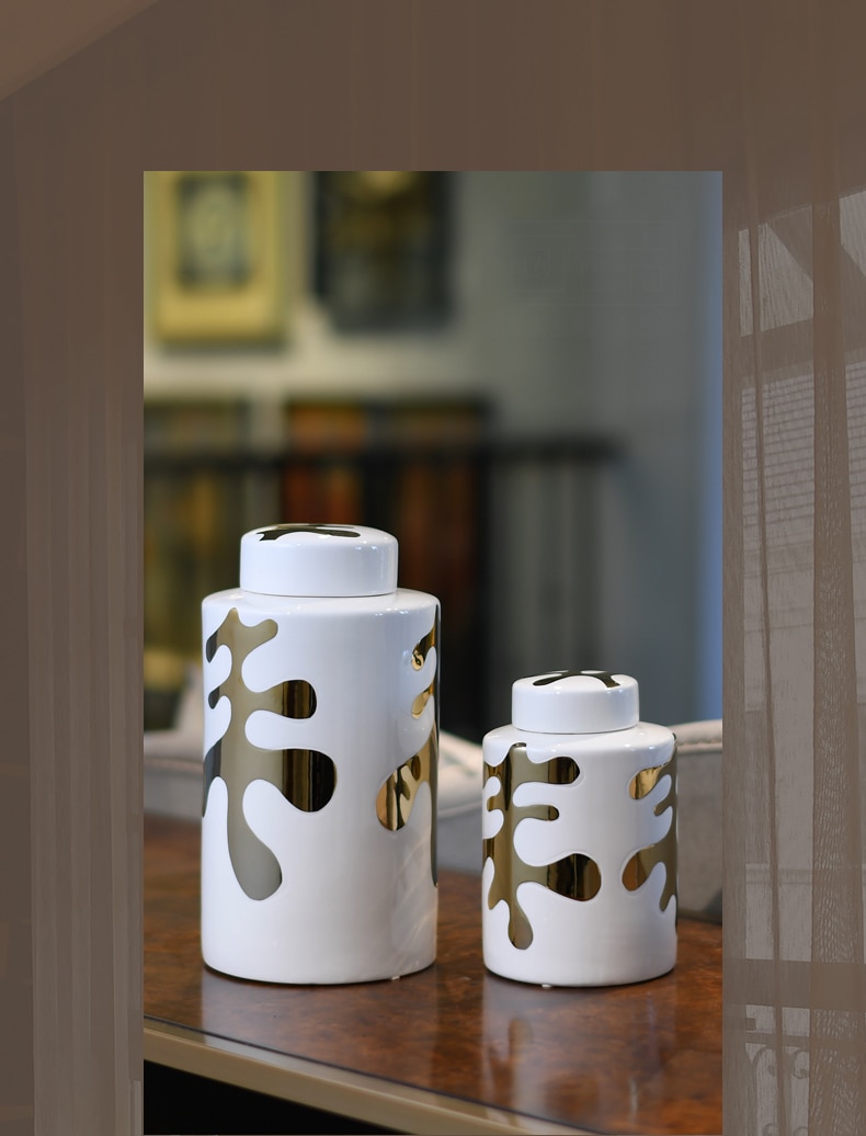 Modern Ceramic Vase Gold Plating Leaf Pattern Big Flower Vases Dry Flowers For Vase Hydroponic Container Wedding Home Decoration