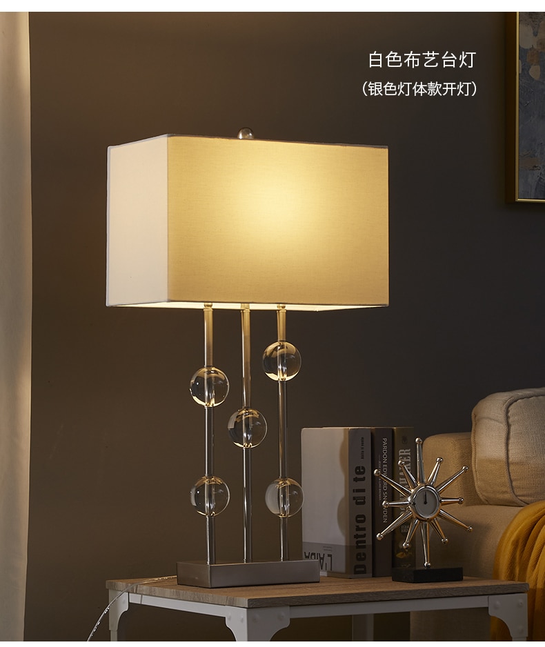 Creative Metal Pillars Combined With Crystal Balls Table Lamp For Living Room Bedroom Bedside Decorative Art Lighting Lamp