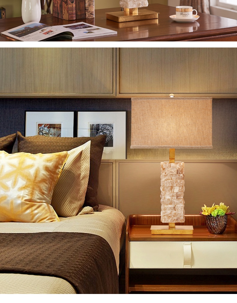 Modern Table Lamps for Bedroom Stacked White Marble Desk Light Beside Lamp for Living Room Indoor Lighting Fixture Home Decor