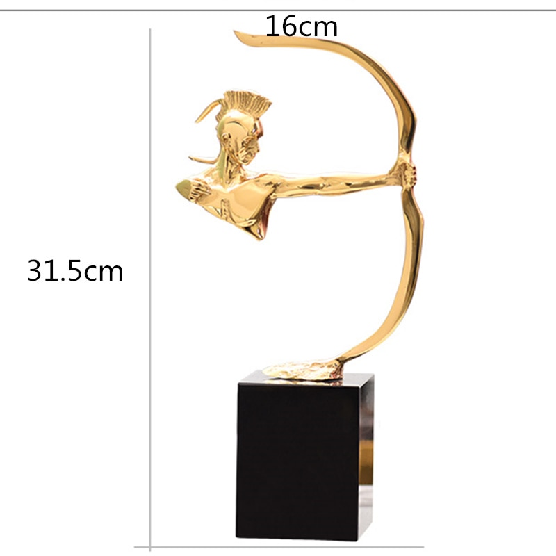 Gold Plating Creative Abstract Character Shooter Sculpture Decoration Figurine Decorative Copper Statue Best Gift