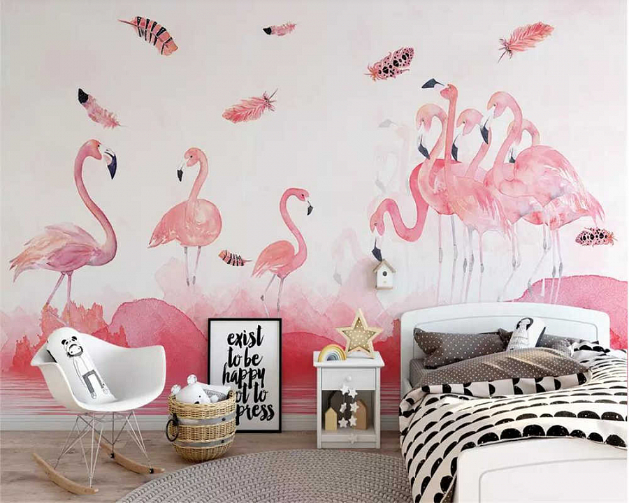 طرق أنيقة لتناسب صورة طائر وردي في غرفة النوم وغرفة المعيشة والحضانة