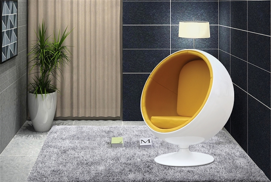 كرسي كرة منجد باللون الأصفر من Instyle Modern