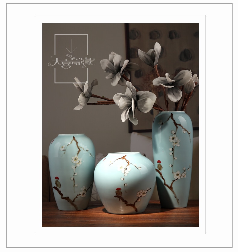 Ceramic vase Living room TV wine cooler Entrance home Decorations Ornaments Free shipping