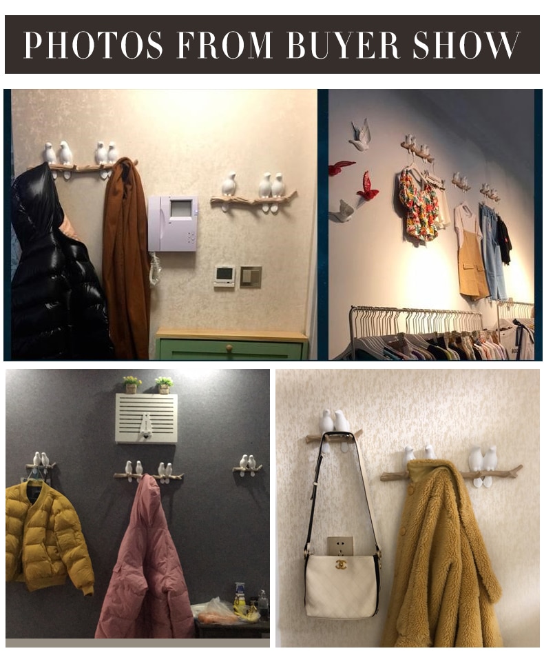 Wall Decorations Home Accessories Living Room Hanger Resin Bird hanger key kitchen Coat Clothes Towel Hooks Hat Handbag Holder