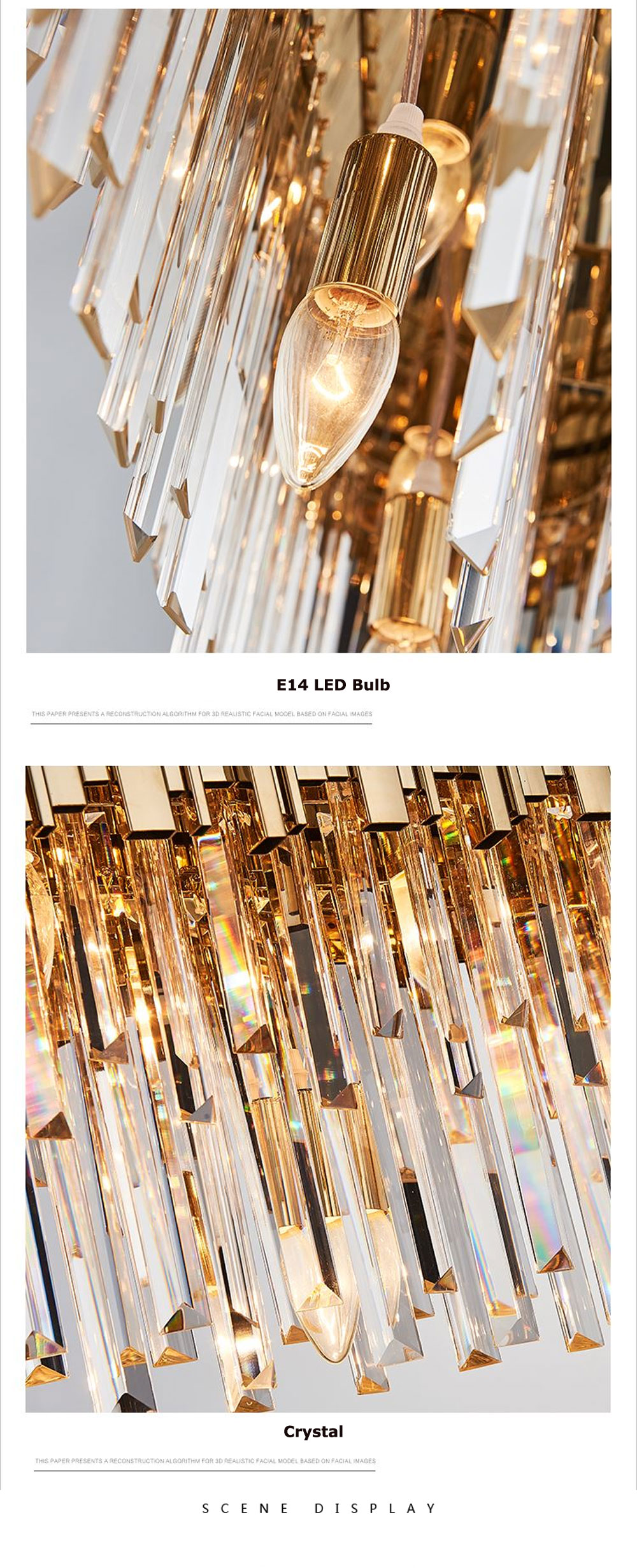 LED Postmodern Round Golden Stainless Steel Crystal Chandelier Lighting Lustre Suspension Luminaire Lampen For Dinning Room