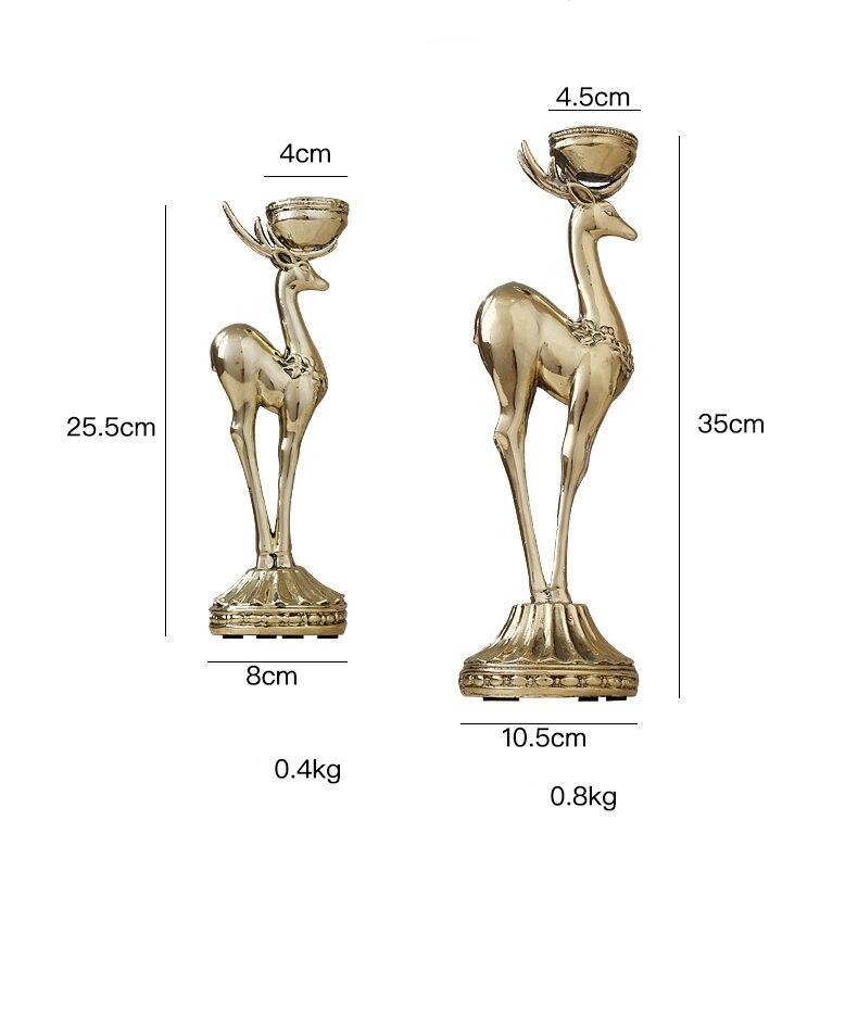 American Luxury Candle Holder Metal Gold Scented Candle Creative Deer Candlestick Home Table Decorations Candlelight Gift Ideas