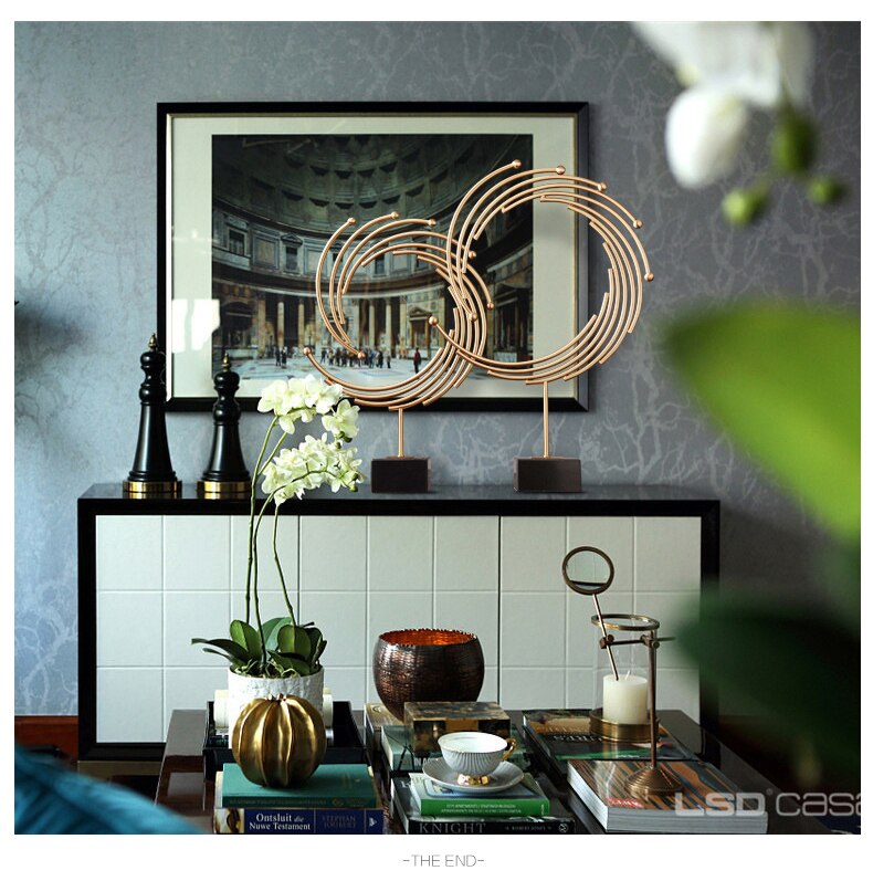 European new classical modern living room handicrafts Creative circula arts and crafts decoration home decor