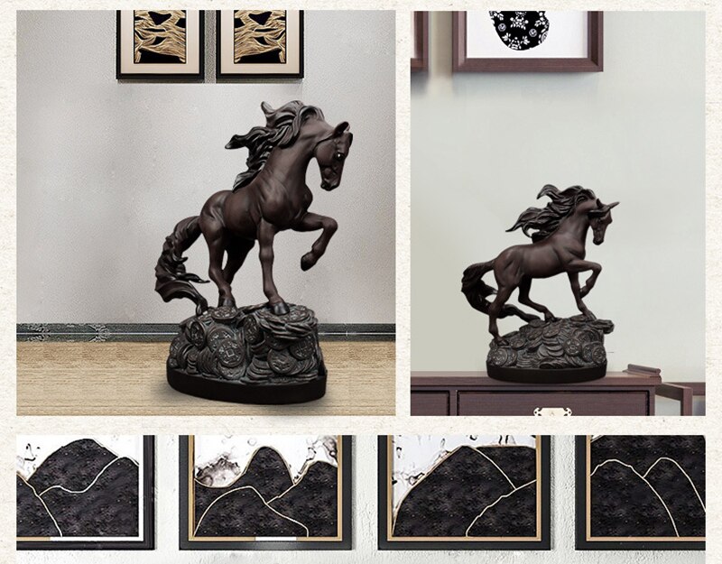 [MGT]Resin Horse Art Statue Sculpture Home Decoration Accessories Modern Living Room Bedroom Ornaments Gifts Animal Statues