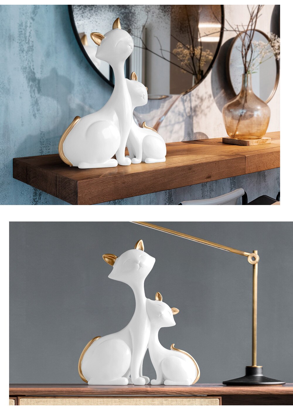[MGT] Cat Figurines iniatures Decorative Animals desktop gift cat statue ornaments home decoration casa living room accessories