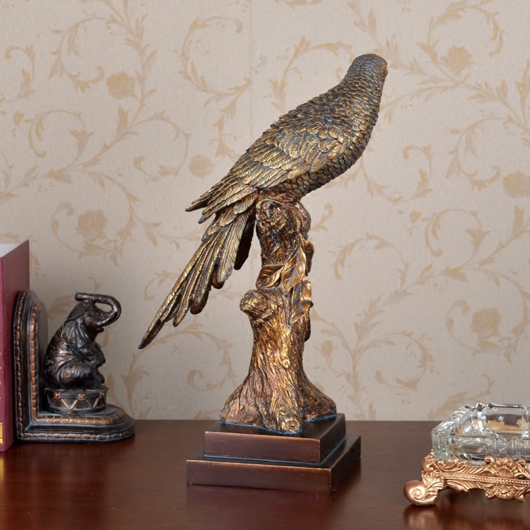 [MGT] American parrot statue home decoration crafts parrot sculpture living room study furnishings Dropshipping