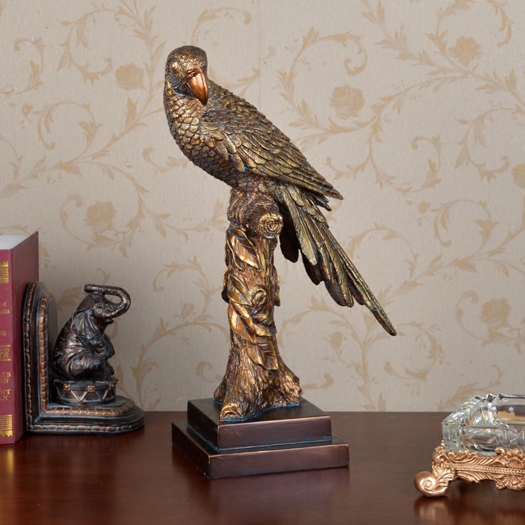 [MGT] American parrot statue home decoration crafts parrot sculpture living room study furnishings Dropshipping