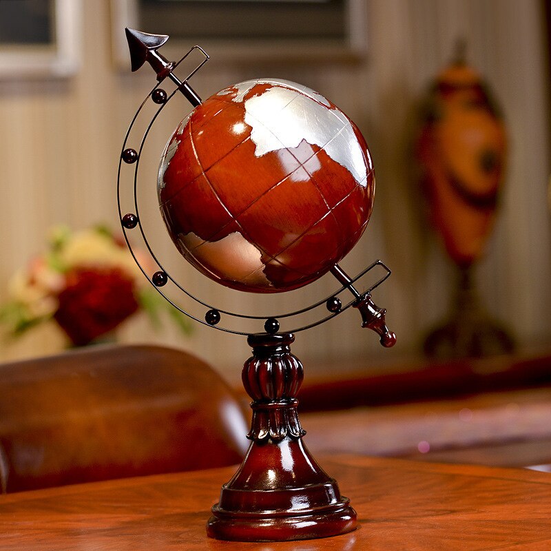 [New] 41cm Creative Manual Crafts Globe figure statue Resin tellurion model ornaments Home room decoration gift High quality
