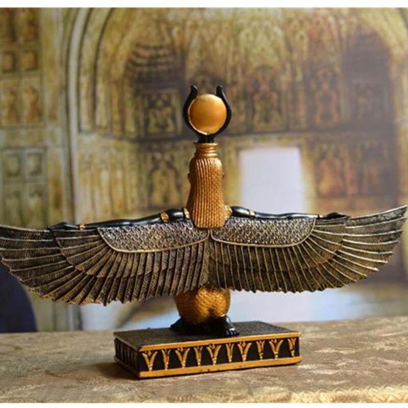 [MGT] Egyptian Mythology Isis Goddess Resin Sculpture Craftwork Earth Patron Saint Egypt's Eye Creative Bookcase Decoration