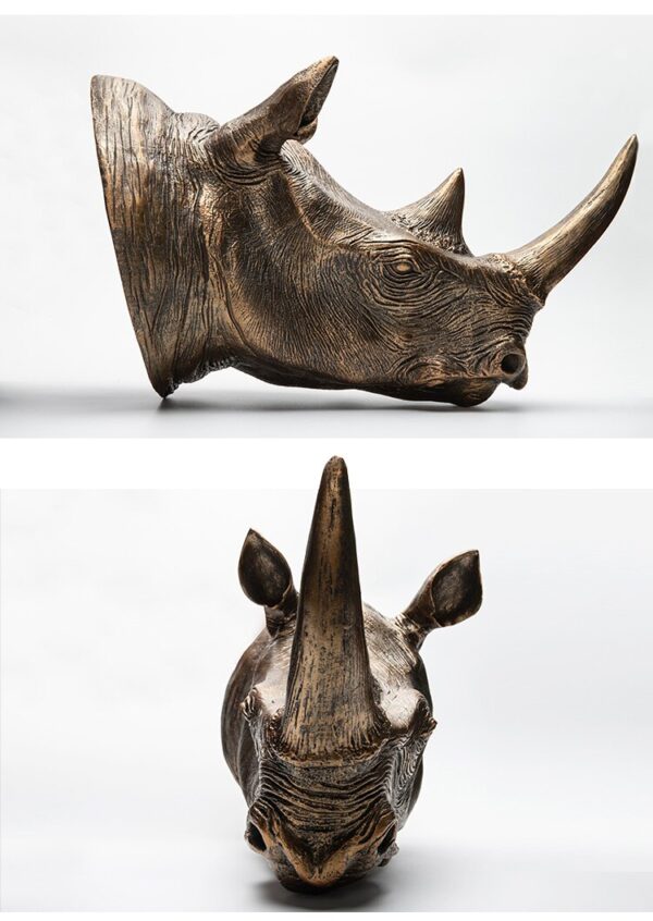 وحيد القرن النحاسي الذهبي اكسسوارات منزلية