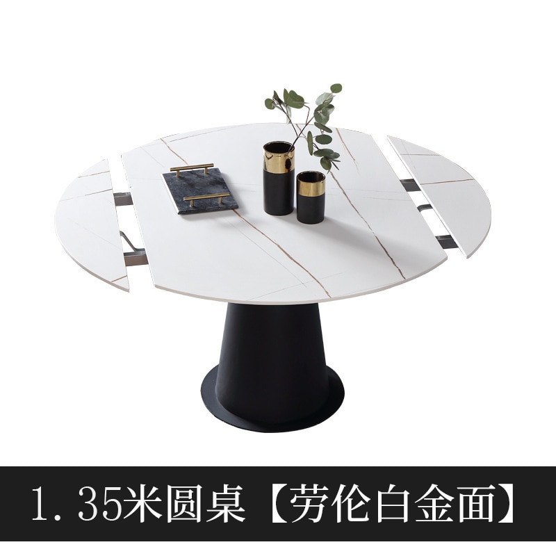 marble dining table imported rock plate folding round dining table multifunctional square and round dining table