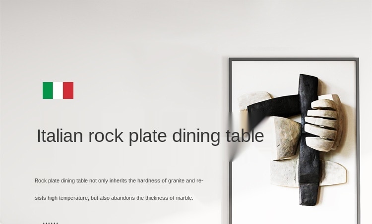 Nordic table round 6/8 people with designers imported Italian luxury rock plate table and chair combination marble table