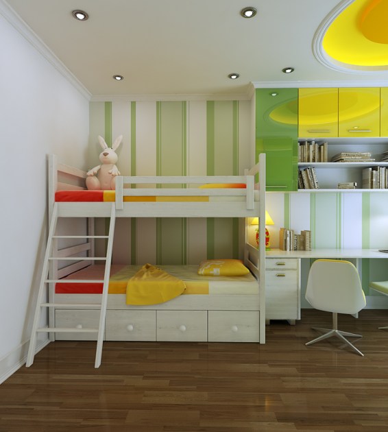 Arranging and designing small and narrow children's rooms