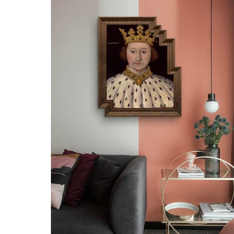 50x60cm Retro Art Decor Painting Living Room Hotel Office Special Shaped Frame Hanging Painting Classical Character King Mural