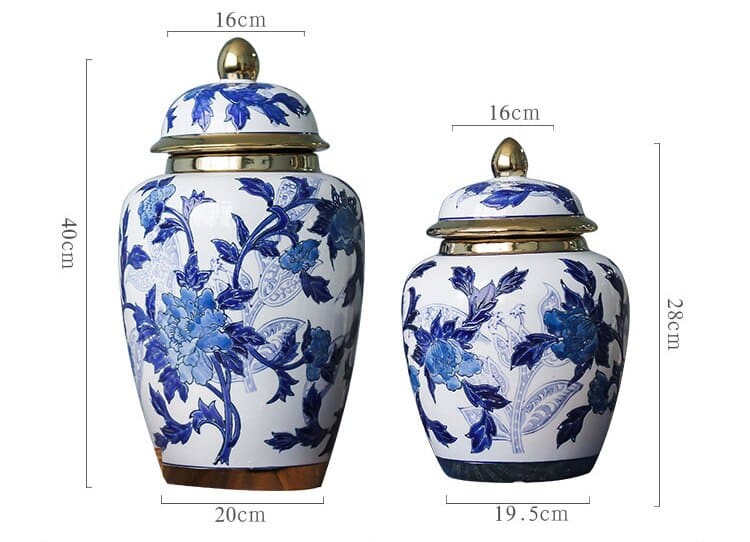 European Phnom Penh Vases Home Decor Blue And White Flower Pattern Ceramic Vase Decoration Jar Home Living Room Table Ornament