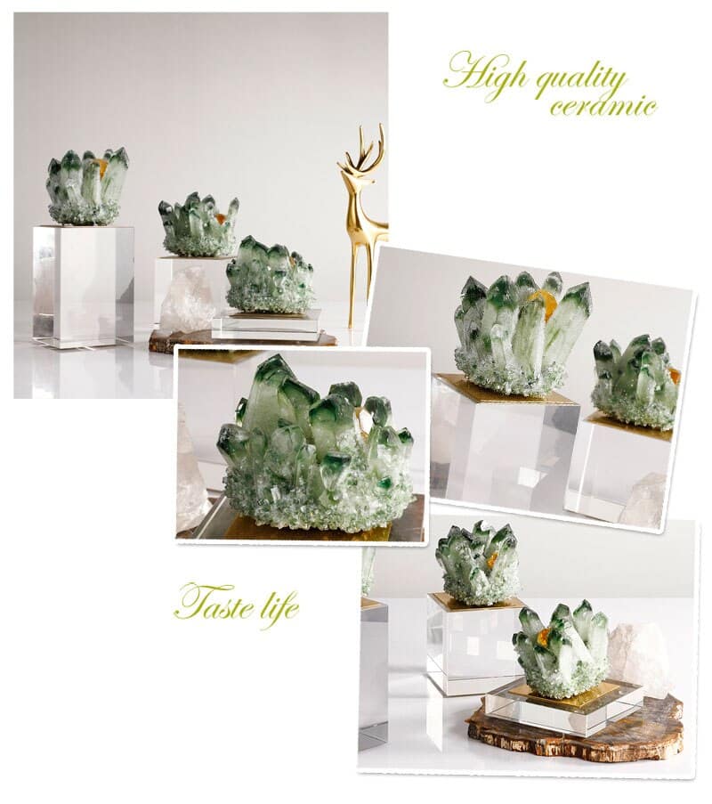 Creative Natural Green Fluorite Stone Ornament Modern Home Living Room Bedroom Office Hotel New House Crystal Art Decorative