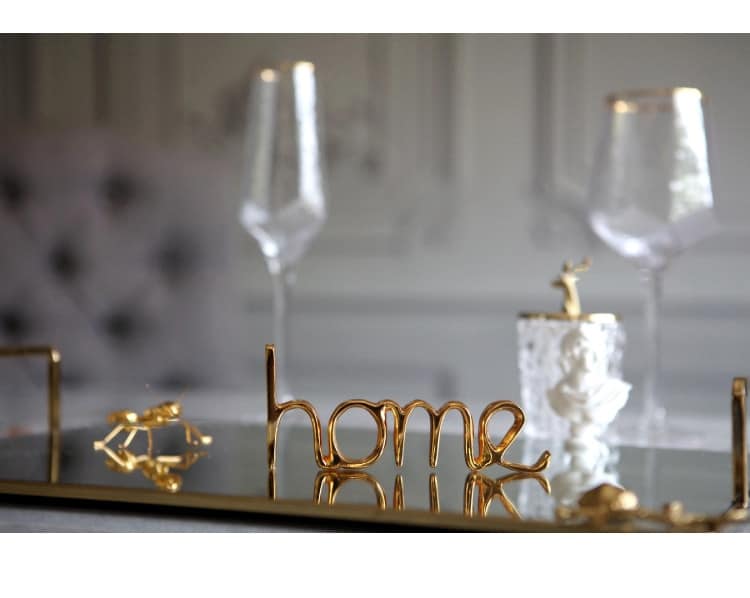 Modern Gold Metal Home Word Decoration Creative Room Dining Coffee Table Accessories Home Furnishings Soft Decoration Ornaments