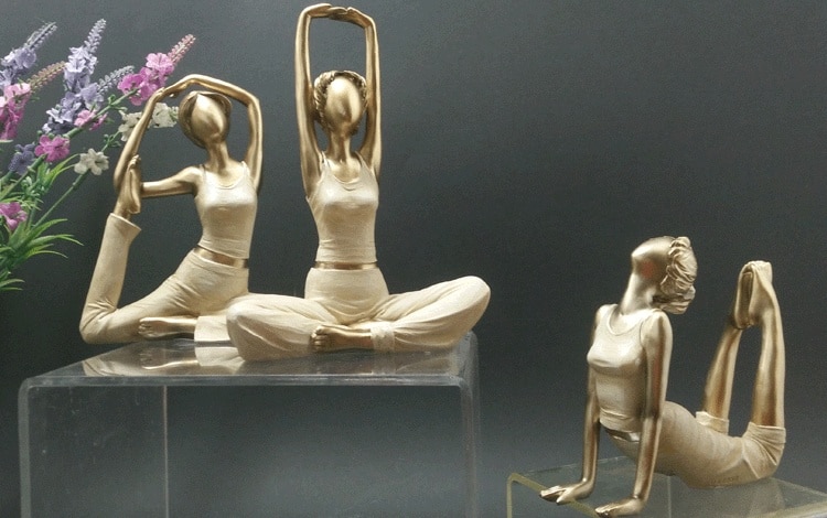 Home Decoration Kawaii Yoga Figurine Modern Resin Home Sculpture Dolls Resin Yoga Beauty Girls Wedding Crafts Art Collection