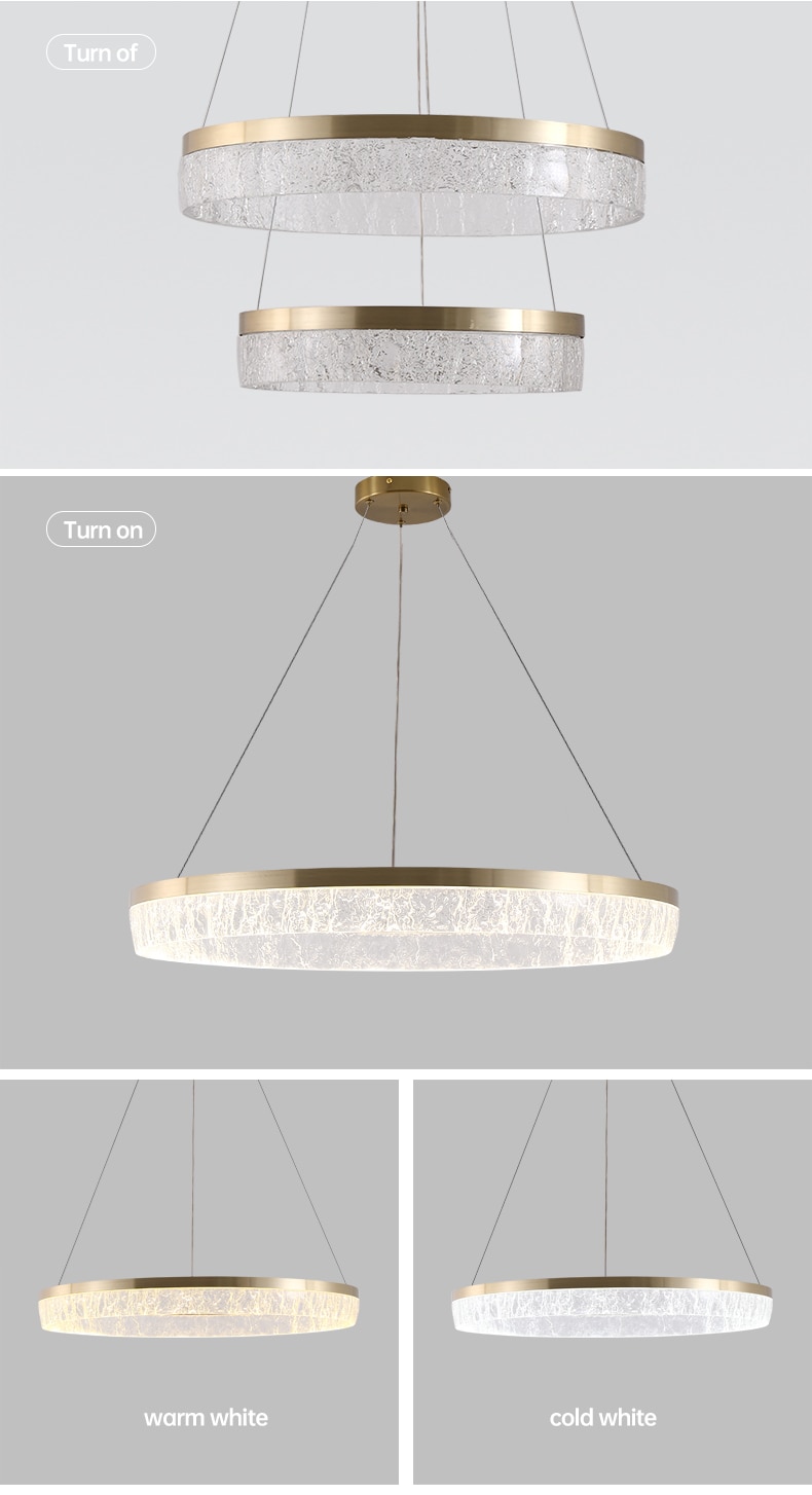 Nordic living room resin ice cube ceiling chandelier post-modern minimalist creative personality round ring bedroom люстра