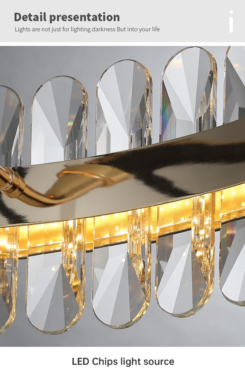 New modern Chandelier Crystal Lamp Round Light luxury Black Metal Stainless Creative design indoor Lighting ceiling chandelier