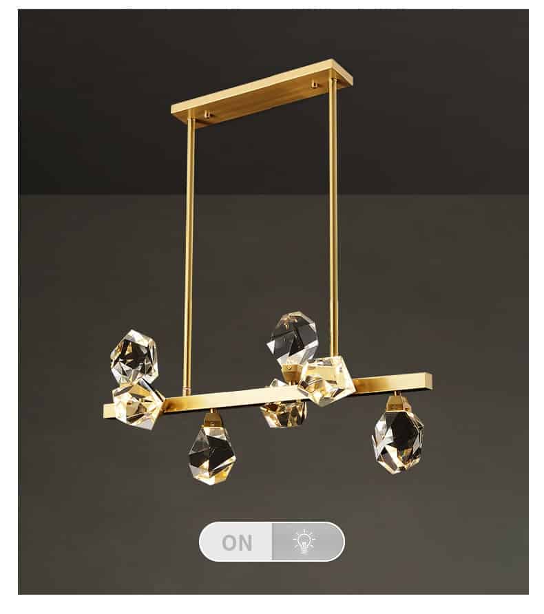 new creative chandelier for living room dining room diamond crystal shape restaurant hanging lamp led indoor lighting home decor