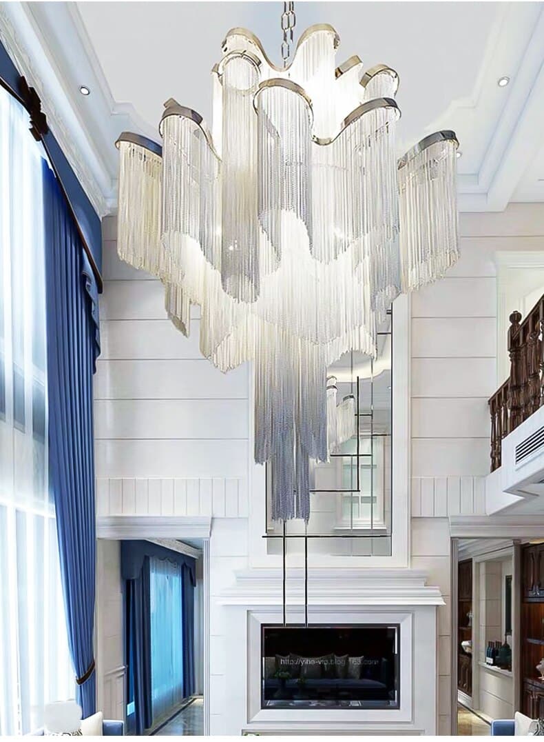 New modern chandelier Luxury tassel aluminum chain lighting light fashion simple restaurant villa art club living room lustre