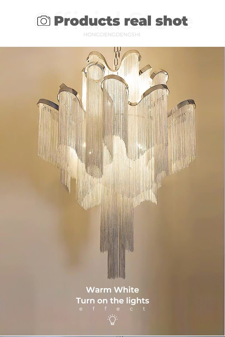 New modern chandelier Luxury tassel aluminum chain lighting light fashion simple restaurant villa art club living room lustre