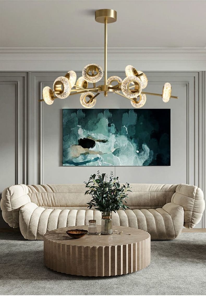 Modern Luxury LED Chandelier nordic glass creative circular Ceiling lamp for luxury living room minimalist bedroom люстра