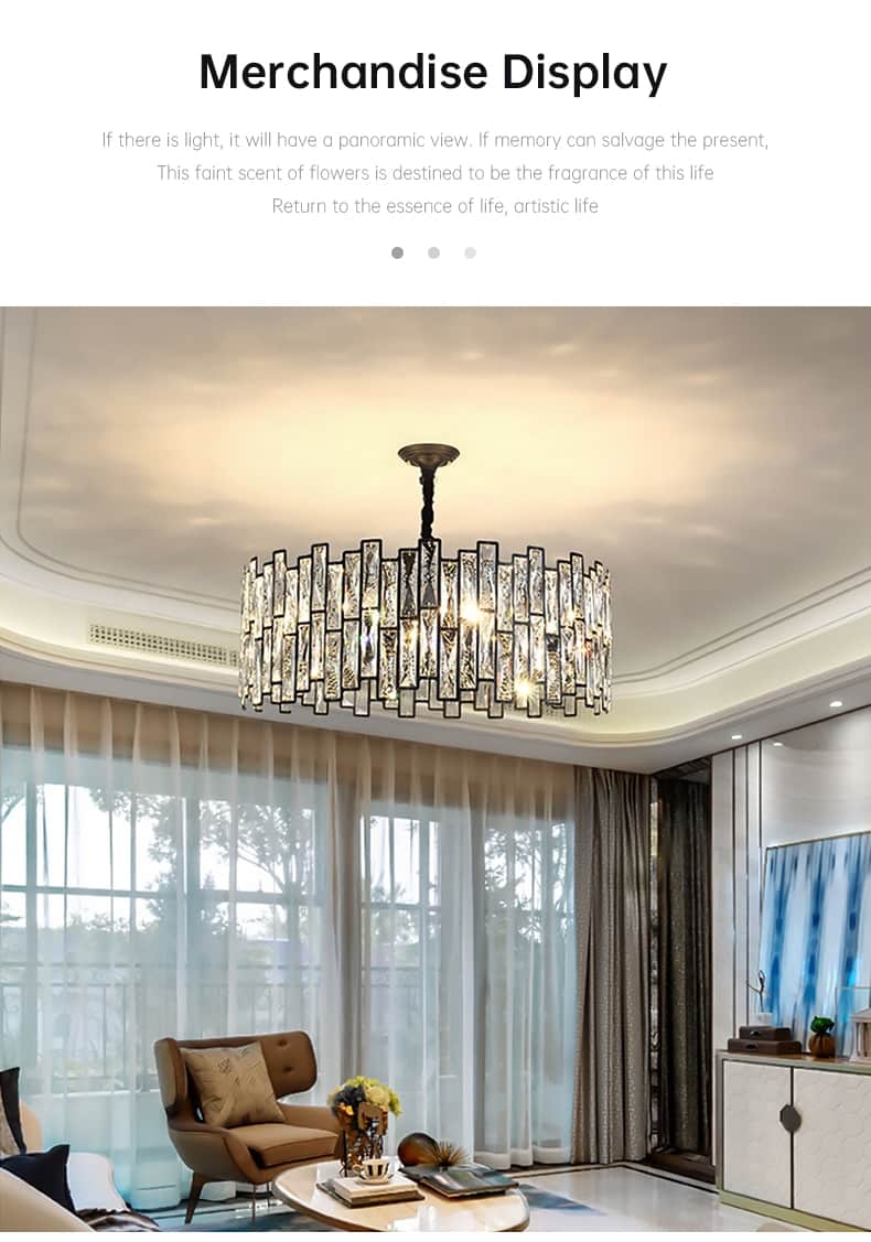 black chandelier for living room kitchen led crystal hanging lamp round rectangle modern nordic indoor lighting люстра