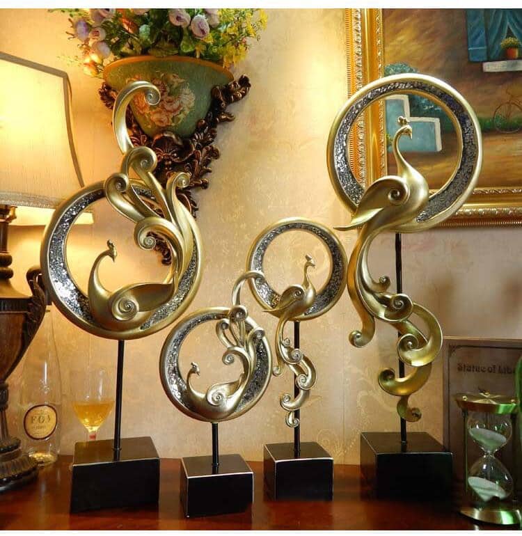 European Retro Resin Phoenix Sculpture Art Ornaments Home Livingroom Table Furnishing Decoration Office Hotel Figurines Crafts