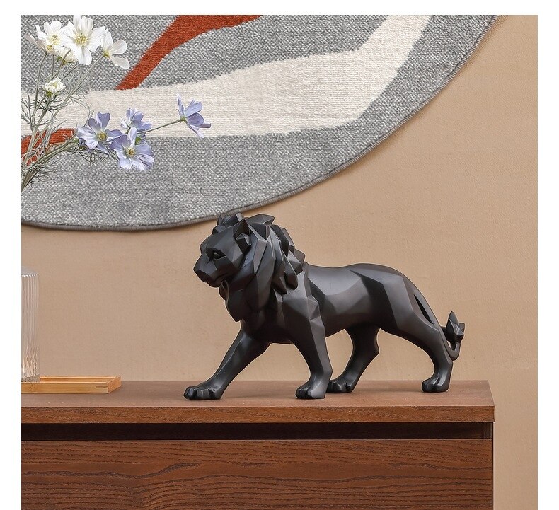 Nordic Lion Resin Statue Sculpture Home Decoration Room Accessories Living Room Study Desk Ornaments Figurines for Interior
