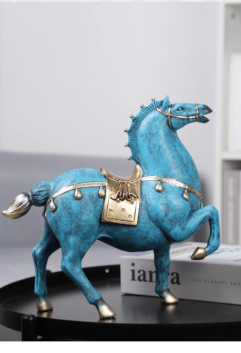 Home Decor Room Decoration Accessories Resin Horse Statue Living Room Bedroom Office Desk Ornaments Lucky Gift Crafts Retro