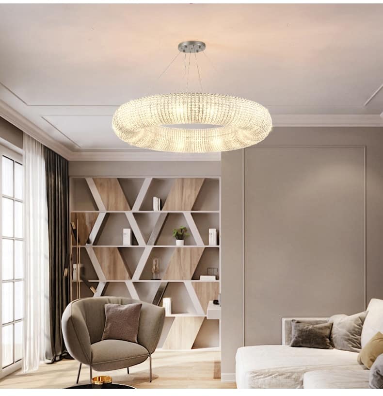 Luxury round chandelier crystal chandeliers for home hotel hall living room led indoor lighting modern cristal bead люстра