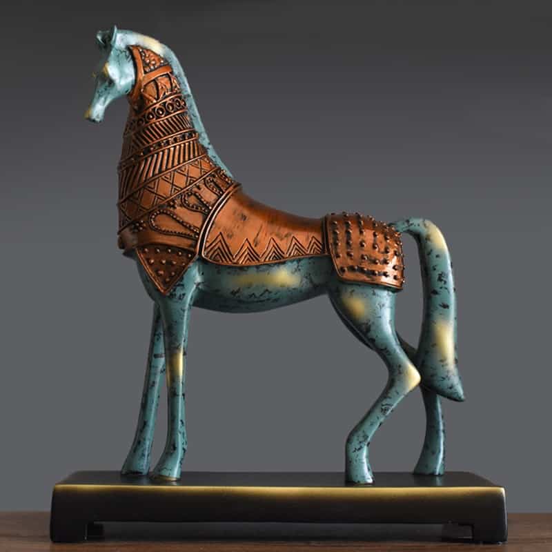 [MGT] European Creative Horse Furnishing Retro Armor Horses Statue Resin Art&Craft Home Decoration Accessories For Living Room