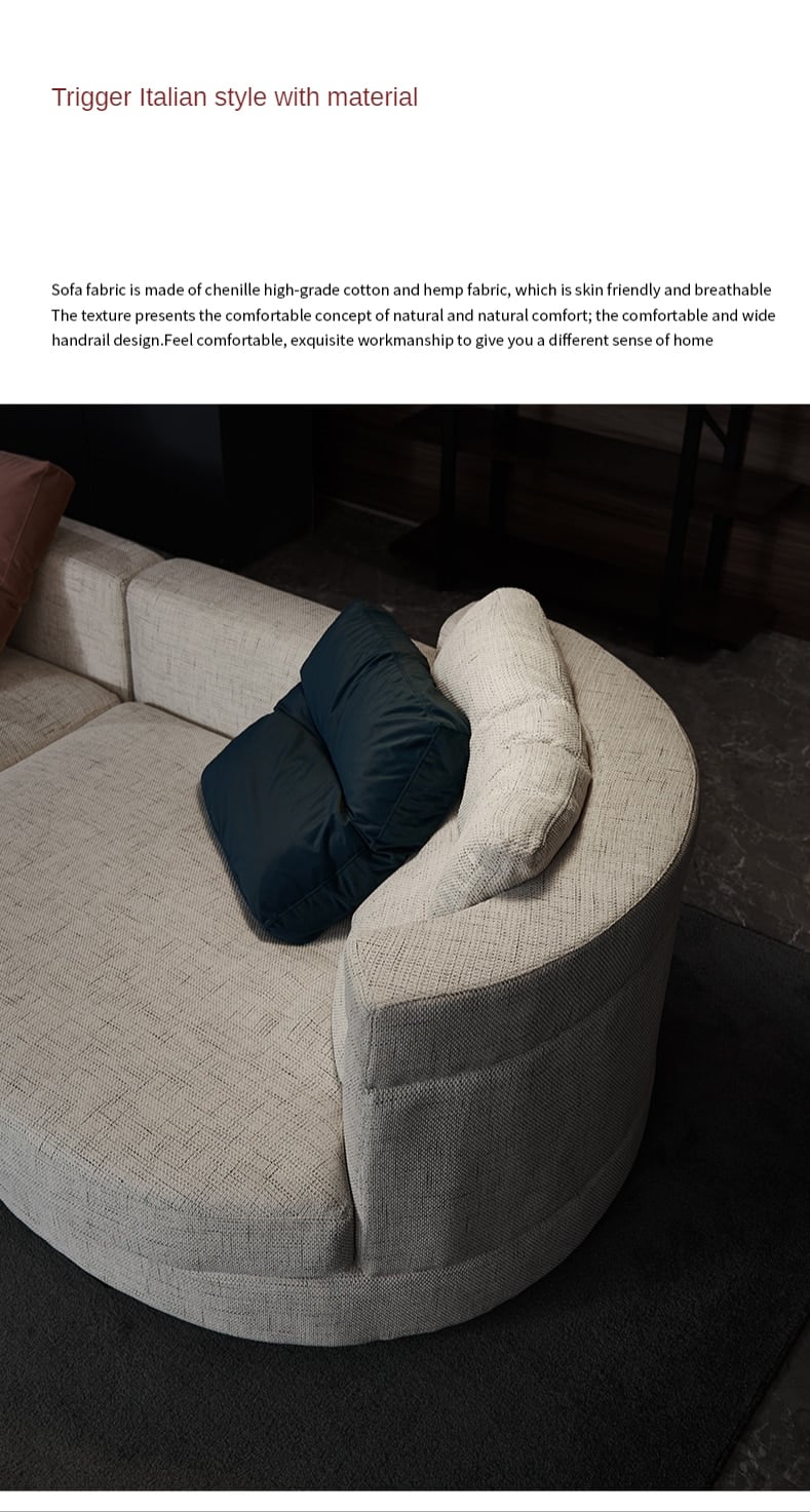 Modern minimalist minotti Fabric sofa simple atmosphere living room large apartment designer furniture
