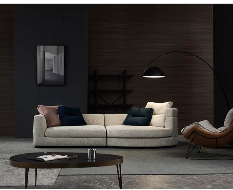 Modern minimalist minotti Fabric sofa simple atmosphere living room large apartment designer furniture