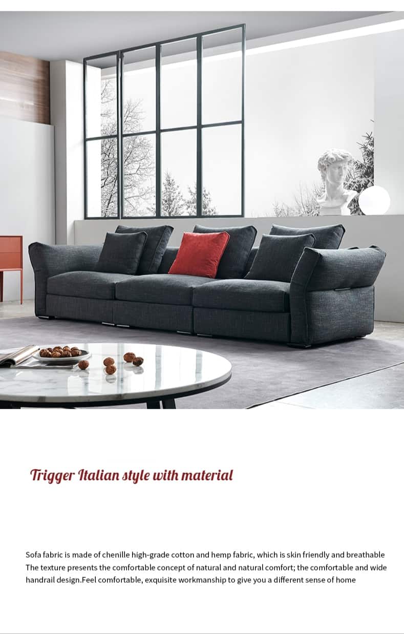Modern Minimalist fabric sofa modern minimalist large apartment large living room corner Imperial Concubine light luxury sofa