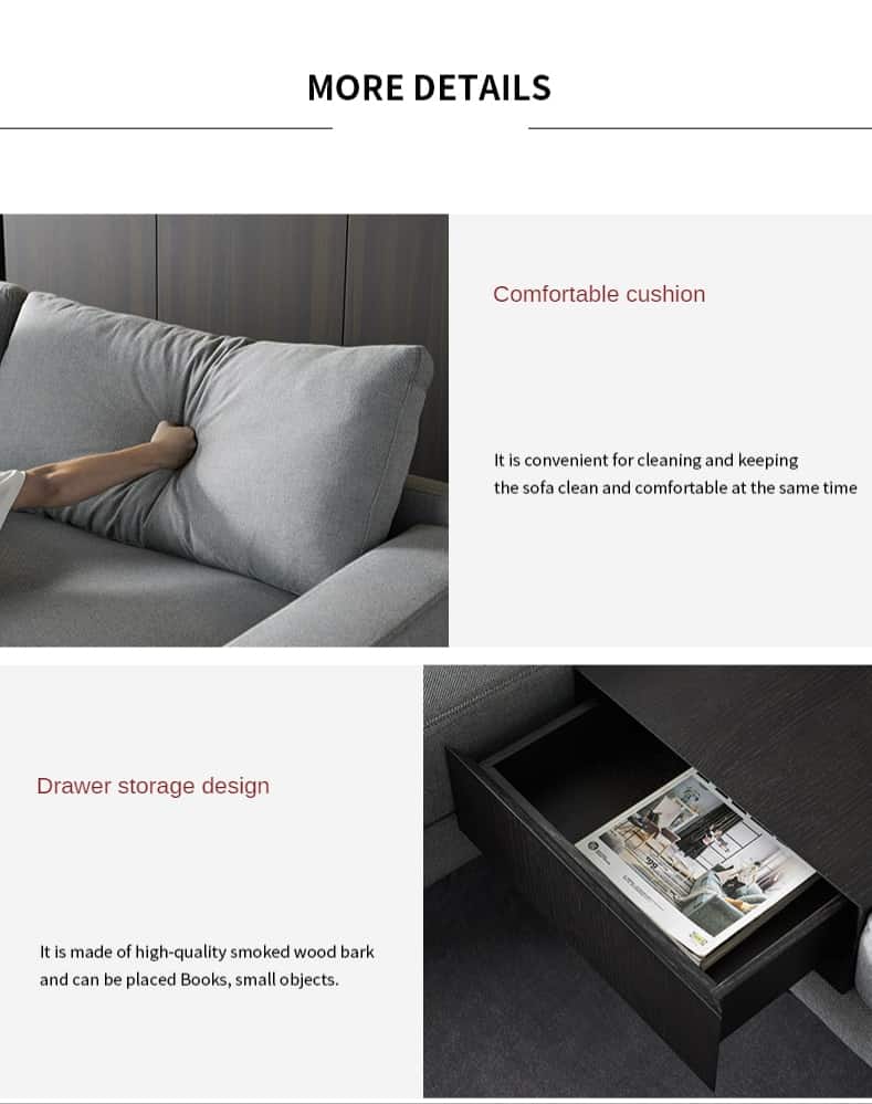 Modern Minimalist fabric sofa large apartment living room simple modern style art-sofa