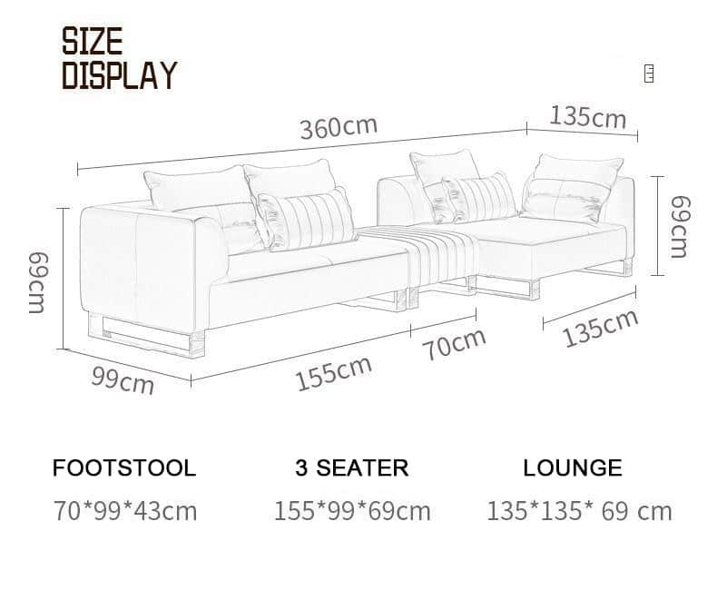 Modern leather sofa living room large apartment first layer cowhide sofa combination