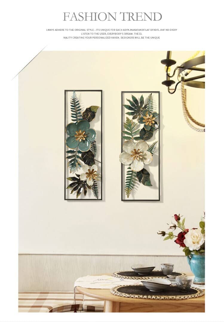 American Style Home decor Creative 3D Metal Plant Flower Home decoration wall Aesthetic room decor Room decoration accessories